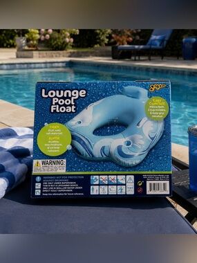Sloosh Lounge Pool Float - Light Blue Swirl